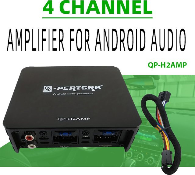 Q-PERTORS Digitaler Audioprozessor mit Android-System, großem Bildschirm und 4-Wege-DSP sowie integriertem Verstärker in Schwarz - Bild 1