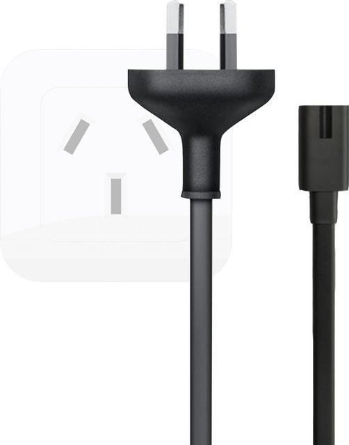 Apple Netzkabel IEC-C7 für Mac Mini und Apple TV, schwarz, Länge: 1,8 m - Bild 1