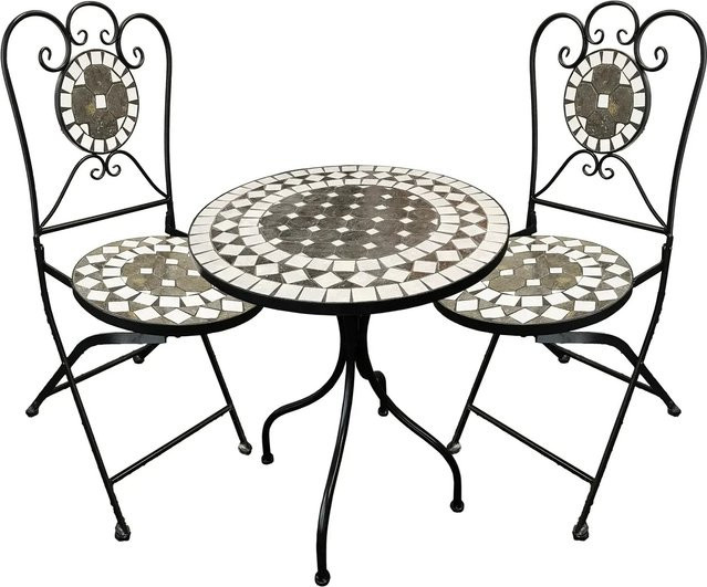 Mojawo 3-teilige Mosaik Sitzgruppe Gartengarnitur aus Metall in Multicolor - Bild 1