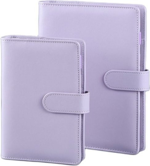 Macaron DIY Binder aus PU Leder für A6 und A5 Fotokarten Sammelbuch und Terminkalender in Violett - Bild 1