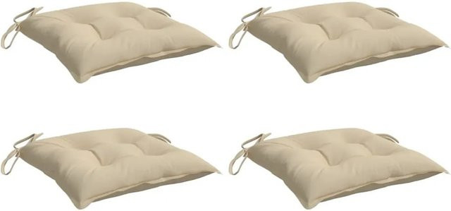 vidaXL Stuhlkissen 4er Set Beige aus Oxford-Gewebe, B/T/H: 40 x 40 x 7 cm - Bild 1