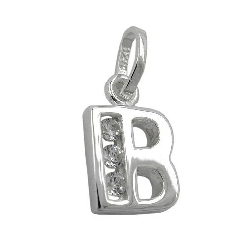 Colfem Anhänger Buchstabe B, 925 Silber, Zirkonia, Unisex - Bild 1