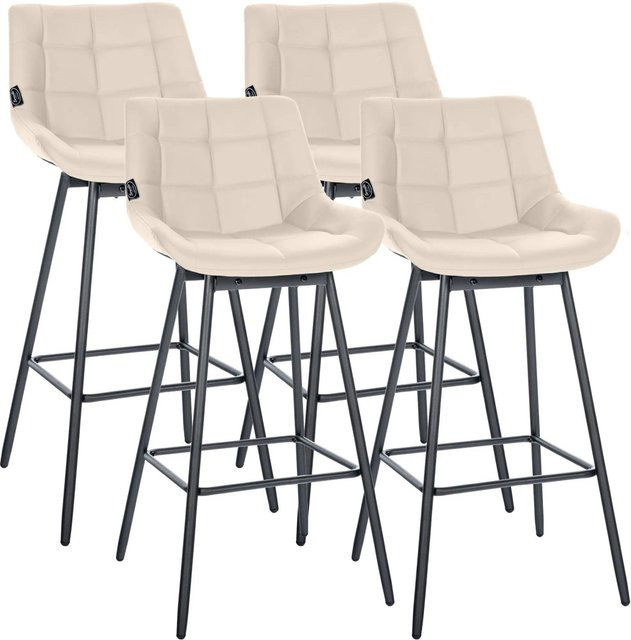 CLP 4er Set Barhocker Weston schwenkbar in Creme mit Kunstleder - Bild 1