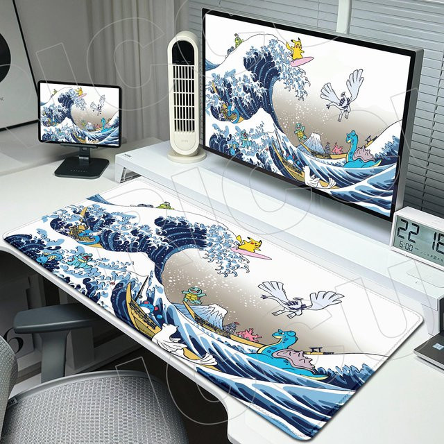 Potdemiel XXL-Mauspad Pokemon Squirtle Design Schreibtischunterlage Multicolor B/T: 90 x 40 cm - Bild 1