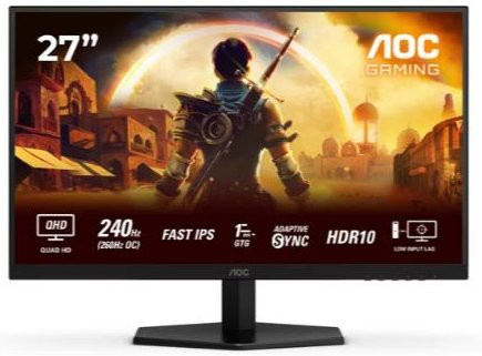 AOC Q27G42ZE Gaming-Monitor, 27 Zoll, QHD, Fast-IPS, 260Hz, Schwarz/Rot - Bild 3