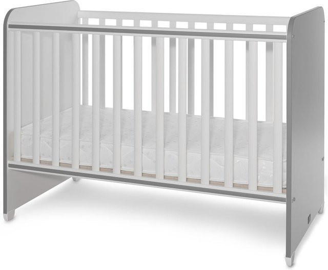 Lorelli Babybett Sweet Dream Unterbettrahmen mit zwei Ebenen in Weiß und Dunkelgrau, B/T/H: 124 x 68 x 95 cm - Bild 1