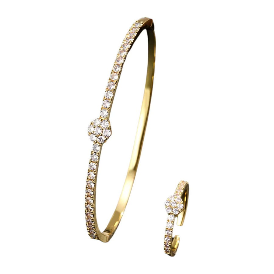 ZAKOL Armband-Ring-Set, Kleeblatt, Zirkonia, Gold, Damen - Bild 3