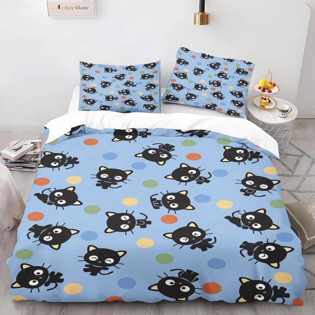 CHOCOCAT Bettwäsche Set aus Polyester mit Cartoon Anime Print in Blau, B/H: 135 x 200 cm - Bild 1