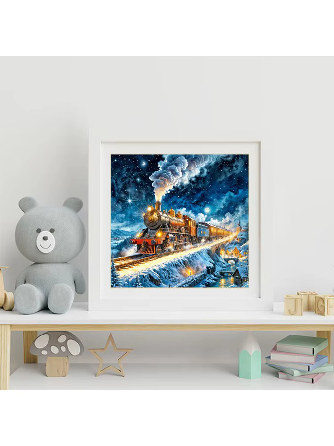 Evershine Diamant Malerei Zug, DIY Mosaik, Winter Landschaft - Bild 3