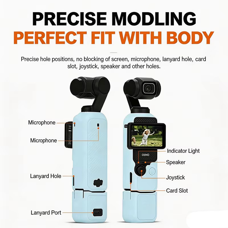 Bunte Silikon-Schutzhülle mit Basis für DJI Osmo Pocket 4, kratzfeste und stoßfeste Vollschutz-Hülle Kamera-Zubehör - Bild 2
