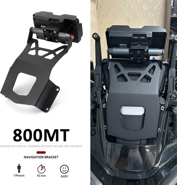 Otilli Navigationshalterung für CFMOTO 800MT (2023-2025) mit Smartphone-Ladefunktion, Schwarz, 22mm Befestigung - Bild 1