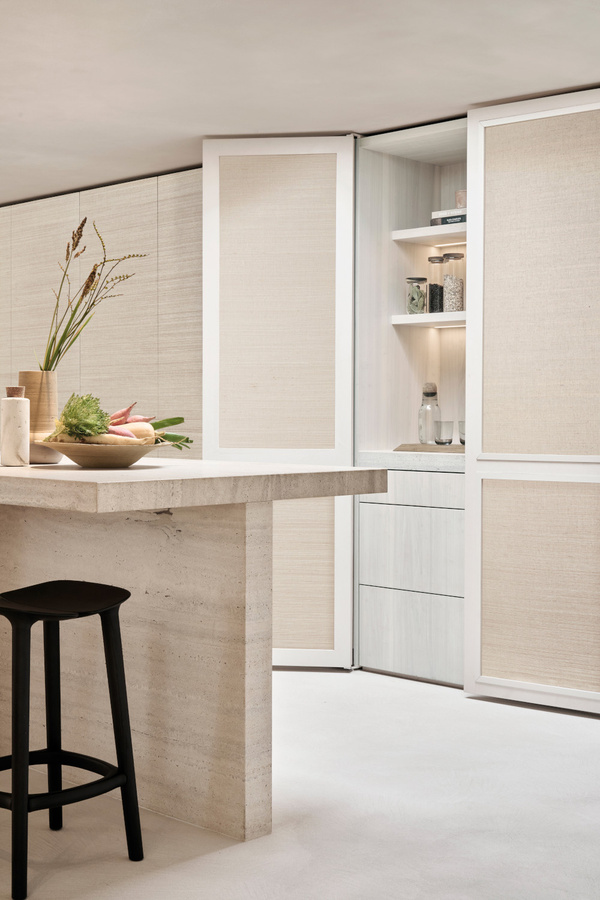 Omexco Tapete Sensitive PU292 in Beige mit Textiloptik und Natureffekt - Bild 1