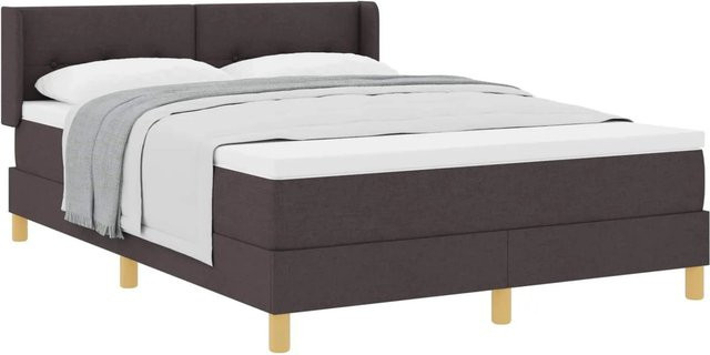 vidaXL Boxspringbett mit Matratze in Dunkelbraun, B/T: 140 x 190 cm - Bild 1