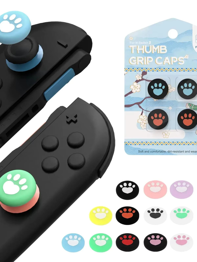 Nintendo Switch 2 Silikonkappe mit Love Cat Design Party Rocker Set in Grün und Multicolour - Bild 2