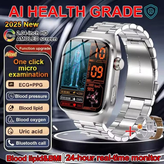 Lucky Start Smartwatch in Silber mit Bluetooth, Sprachanruf, EKG, Blutsauerstoffmessung und Gesundheitsüberwachung - Bild 1