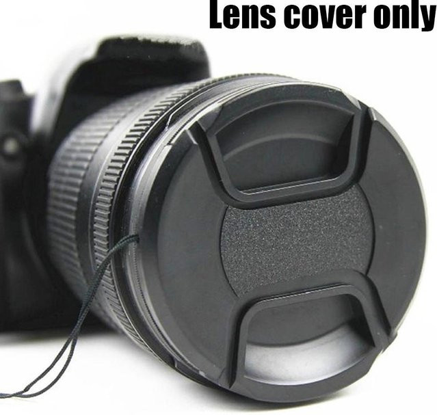 Objektivdeckel für DSLR-Kameras mit Anti-Loss Keeper-Lanyard, Durchmesser: 55 mm, Schwarz - Bild 1