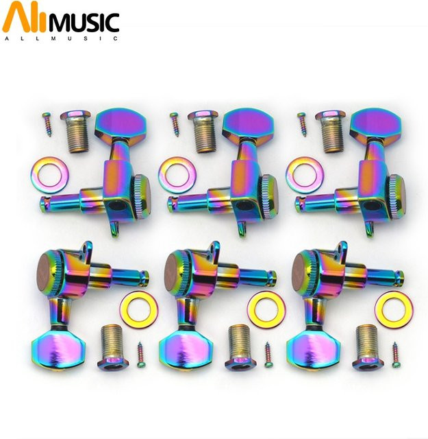 SAPHUE Gitarren-Locking-Mechaniken 1:18 Lock String Tuning Key Pegs für elektrische, Folk- oder Akustikgitarren in Multicolour - Bild 1