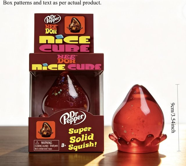 Needoh Dr Pepper X Needoh Nice Cube Squishy, Fidget-Würfel, rot - Bild 1