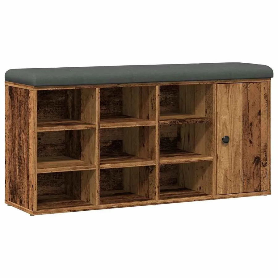 vidaXL Schuhbank in Altholz-Optik aus Holzwerkstoff, B/T/H: 110 x 32 x 50 cm - Bild 2