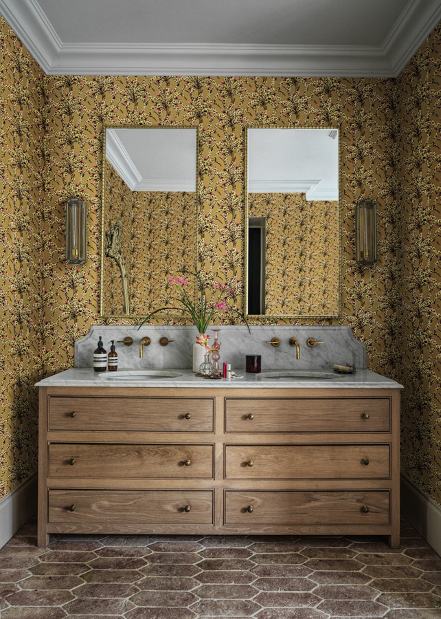 Cole & Son Tapete Afrika Damask in Safari & Blush mit floralem und botanischem Muster in Pink, Beige und Multicolour - Bild 1