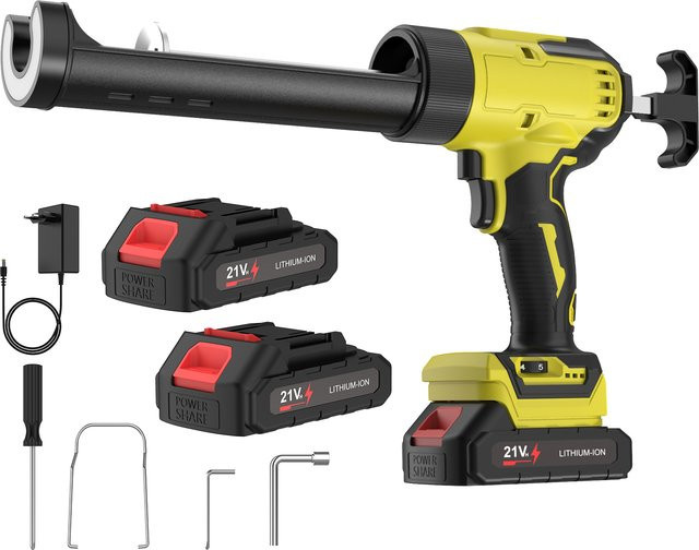 Elektrische Kartuschenpistole von Makita mit 6-Gang-Einstellung und Digitalanzeige in Gelb für Silikon und Dichtmittel, kompatibel mit Makita-Akkus - Bild 1
