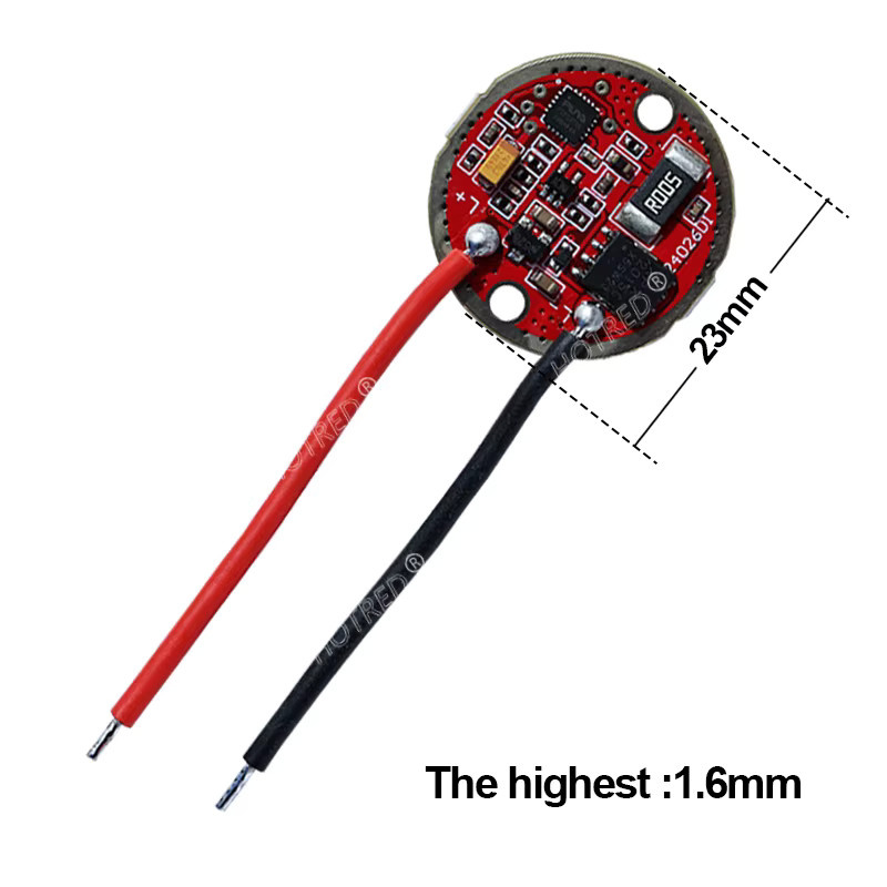 HotRed LED-Tauchtaschenlampe Treiberplatine mit Konstantstrom für XHP70 und XHP90 Dioden, 3–4,2 V, 10 A, Durchmesser: 23 mm - Bild 2