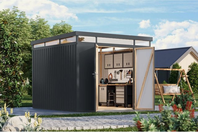 Karibu Metallgerätehaus Argos 3,5 in Anthrazit - Bild 1