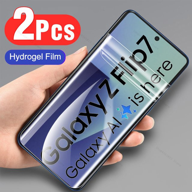 Samsung Galaxy Z Flip7 Hydrogel Displayschutzfolie, 2 Stück, Transparent - Bild 1