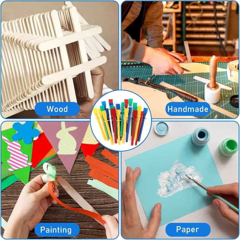 Bunte Klebepinsel Applikatoren aus Kunststoff als DIY-Bastelwerkzeug für Leder und Papier in Mehrfarbig - Bild 5