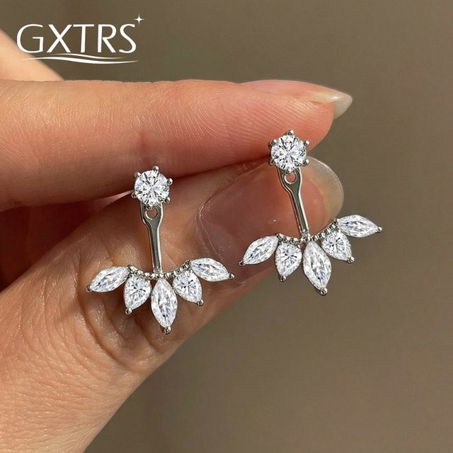 GXTRS Ohrstecker, Marquise-/Birnenförmig, 925 Silber, Moissanit, Damen - Bild 1