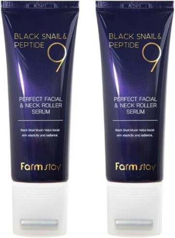 FarmStay Black Snail & Peptide 9 Gesichts- & Nackenroller Serum, 100 ml - Bild 1