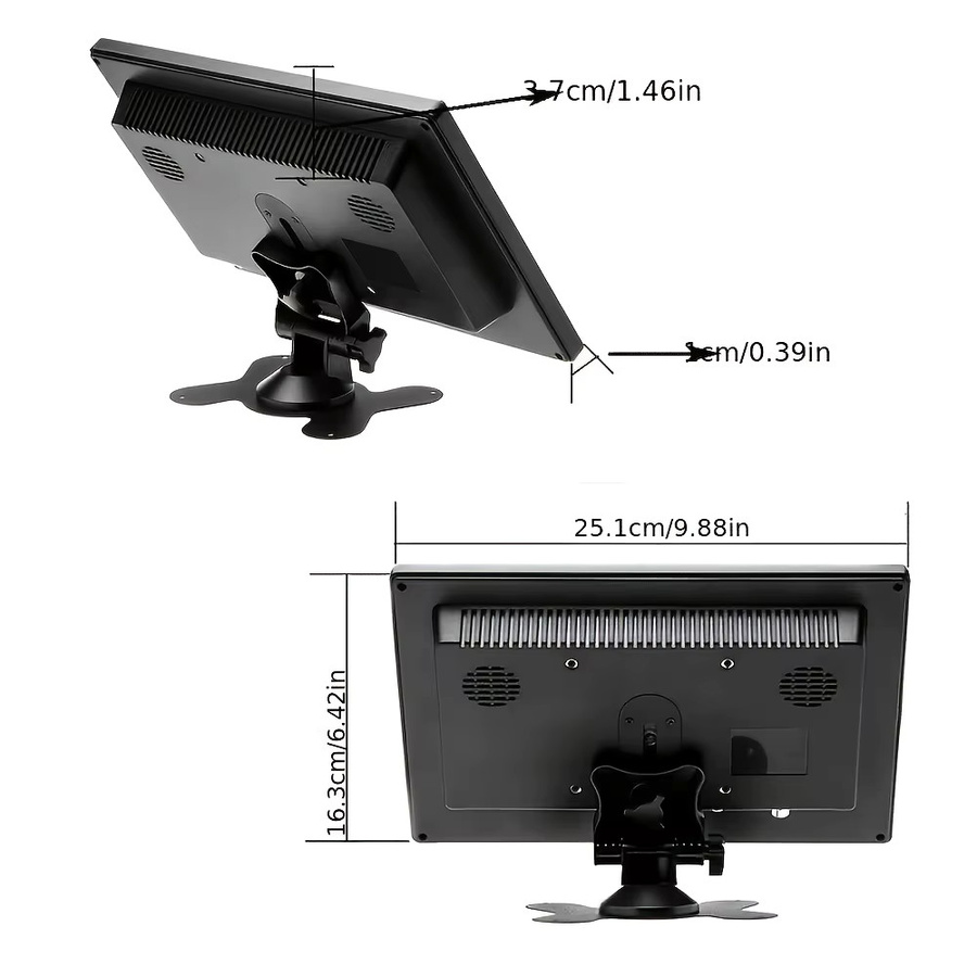Bileeko Multi-Interface Kommerzieller LCD HD-Monitor mit Farbdisplay in Schwarz, 25,65 cm - Bild 2