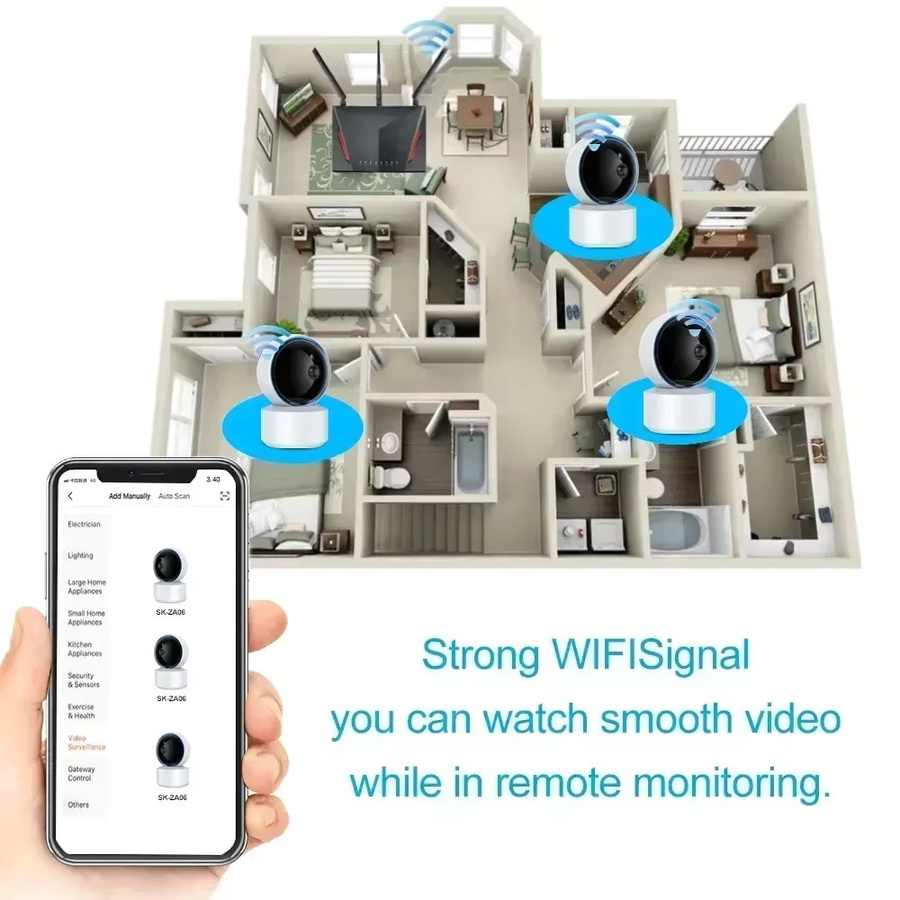 Tuya Smart Home WIFI PTZ Kamera 1080P HD Indoor Baby Monitor mit Nachtsicht in Weiß - Bild 4