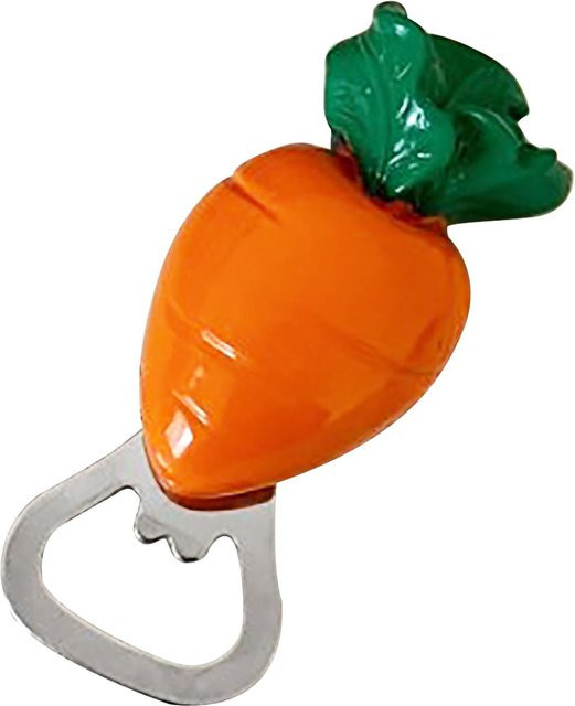 Magnetischer Cartoon Flaschenöffner von CosyHome in Orange aus Metall als Kühlschrankmagnet und Dekoration - Bild 1