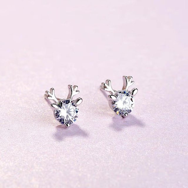 Lucky Star Jewelry Ohrstecker 925 Silber, Geweih-förmig, Damen - Bild 1