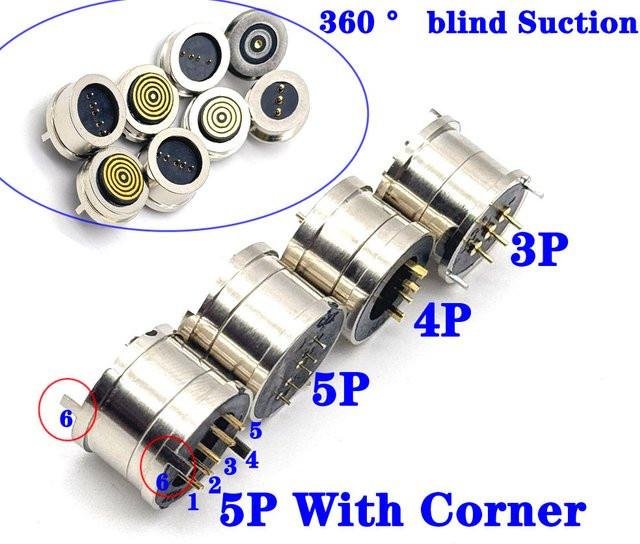 LAJQTAO Magnetischer Pogo-Pin-Steckverbinder Wasserdichter Federkontakt Stecker und Buchse mit 360 Grad Blind-Saugfunktion für DC-Signalübertragung und Aufladen in Silber - Bild 1