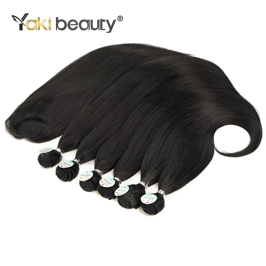 YAKIBEAUTY Synthetische Seide Yaki Glattes Haar Extensions, 6 Stück - Bild 2