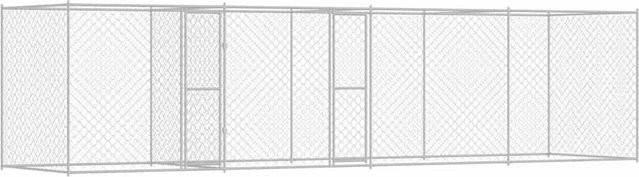 vidaXL Hundekäfig aus verzinktem Stahl in Silber B/T/H: 600 x 200 x 200 cm - Bild 1