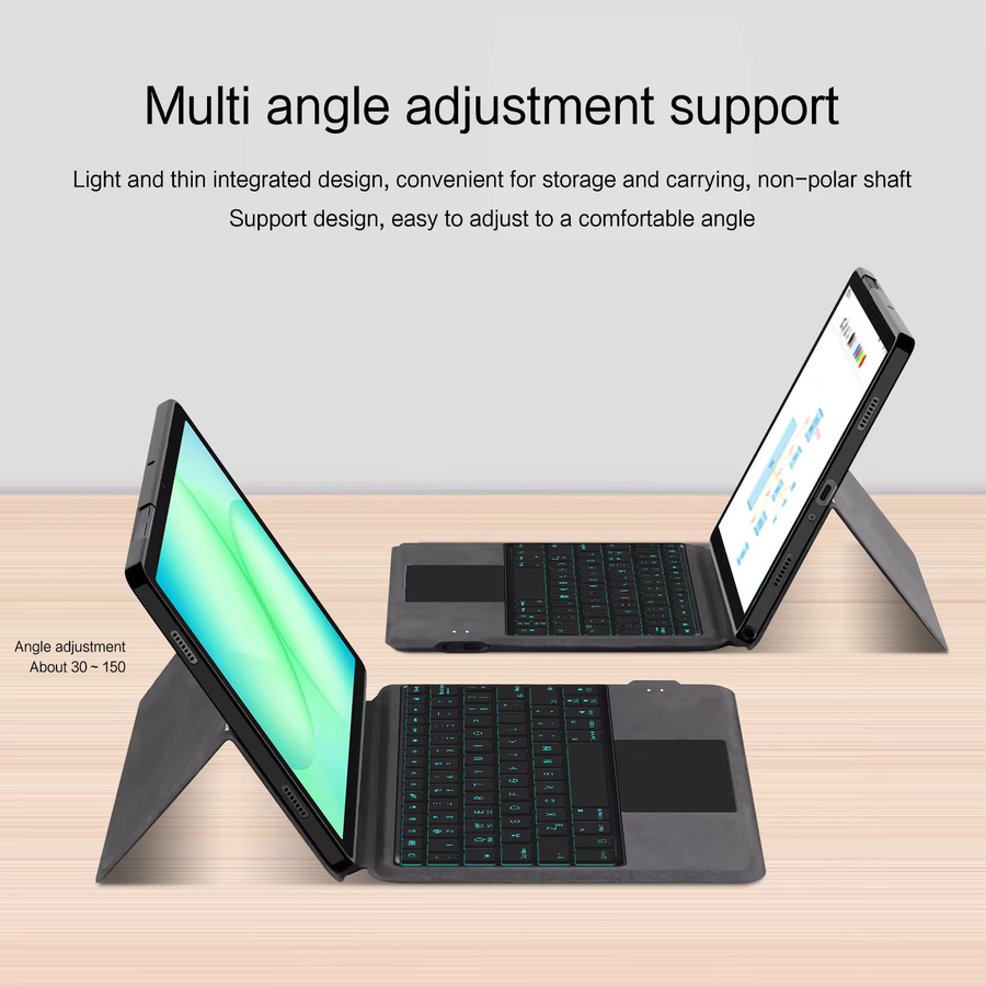Samsung Magic Smart Keyboard Cover mit Touchpad und Hintergrundbeleuchtung für Galaxy Tab A11 Plus 2025 A9 Plus 11 Zoll in Grau - Bild 2