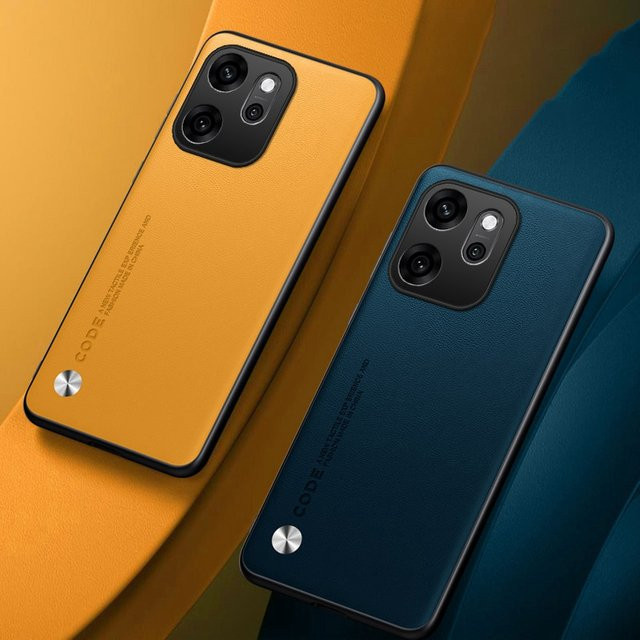 EUCAGR PU Ledertasche für OPPO Reno 14F 5G und Reno 14Pro, Matte Silikon Schutzhülle in Orange und Multicolour - Bild 1