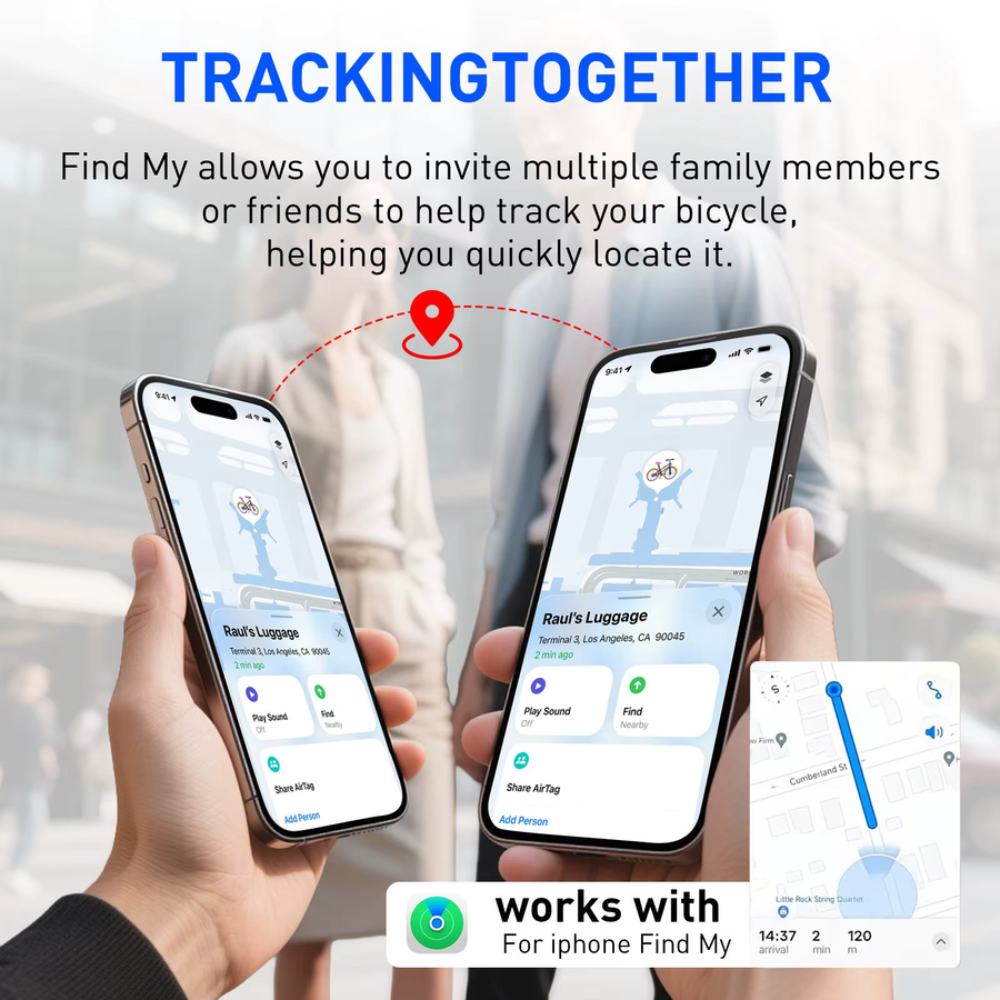 MOSON GPS-Fahrrad-Tracking-Glocke in Schwarz mit iOS Wo ist Funktion als Mini-Ortungsgerät für Diebstahlschutz und Haustier-Positionierung - Bild 5