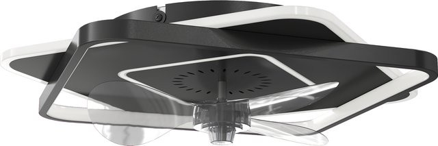 HOMCOM LED Deckenleuchte mit Ventilator in Schwarz, 53 cm Durchmesser, mit Fernbedienung, Timer und 3 Farbtemperaturen - Bild 1