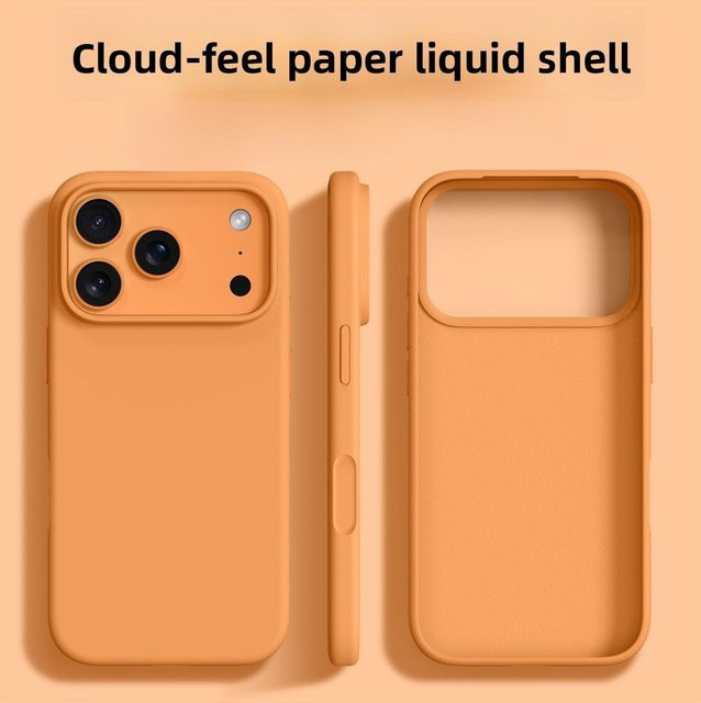 YULIN Flüssigsilikon Handyhülle für iPhone 17 Pro Max, Weiche Bumper Schutzhülle, Orange - Bild 1