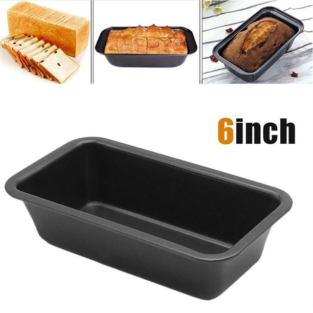 TOMTOP JMS Laibpfanne aus Kohlenstoffstahl, rechteckige Toastbrotform mit Antihaftbeschichtung, Schwarz, B: 15,5 cm, T: 8,6 cm, H: 15,5 cm - Bild 1