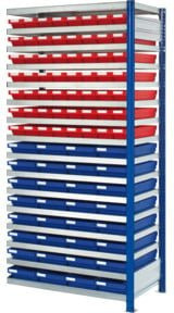 Kappes Steckregal RasterPlan Mod. 22 mit Regalkästen in Blau und Multicolour, Stahl, H x B x T: 200 x 100 x 30 cm - Bild 1