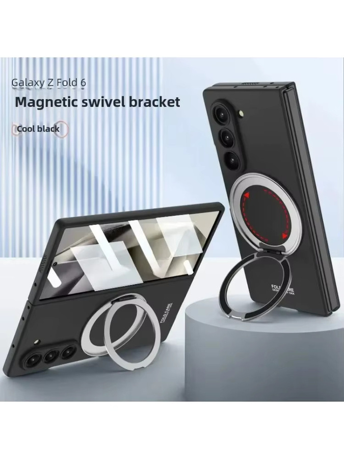 Schutzhülle für Samsung Galaxy Z Fold 7 6 5 4 mit magnetischer Ringhalterung in Grau - Bild 5