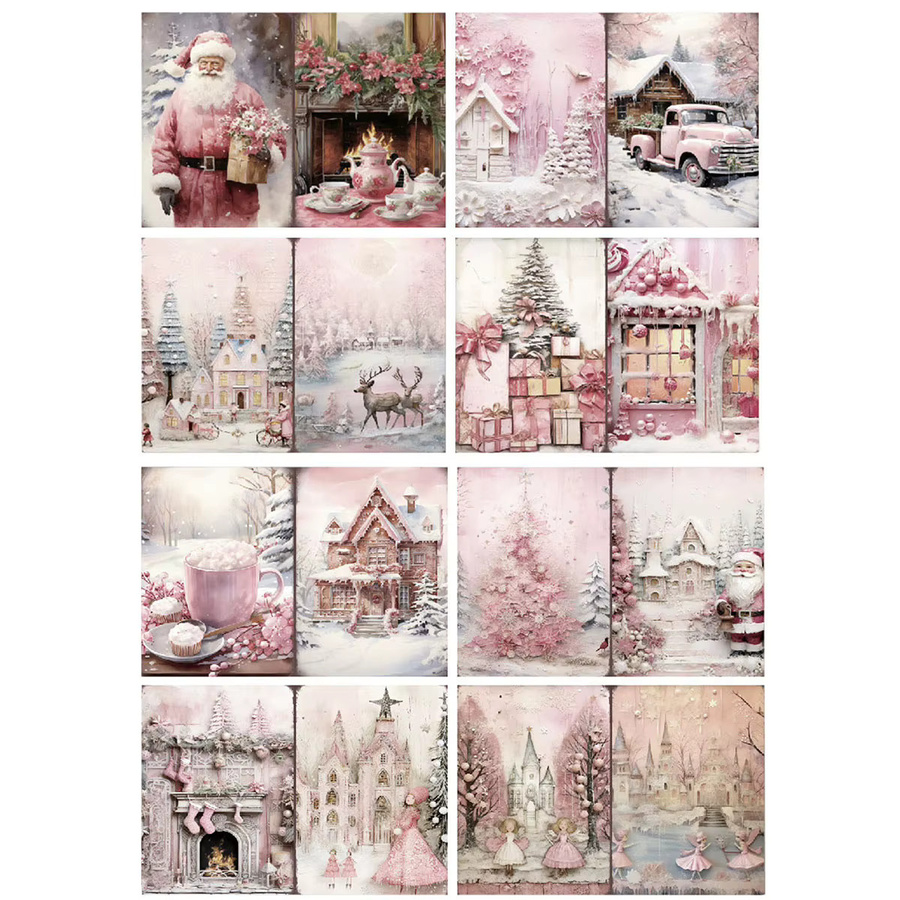 8 Blatt Weihnachts-Bastelpapier A5, einseitig gemustertes Dekorationspapier in Multicolour für Scrapbooks, DIY-Alben und Kartenherstellung - Bild 6