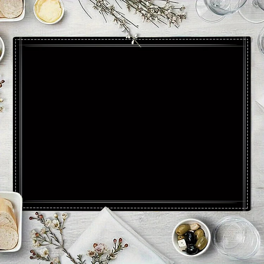 VIKAMA Tischset Set aus reinem Leinen in Schwarz, minimalistisches Design für Küche und Esszimmer, 4-teilig oder 6-teilig - Bild 4
