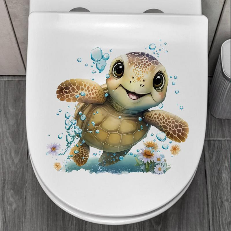 Wasserdichter Schildkröten Wandaufkleber von xianyi01 für Badezimmer, Toilette, Tür oder Kühlschrank in Mehrfarben - Bild 2
