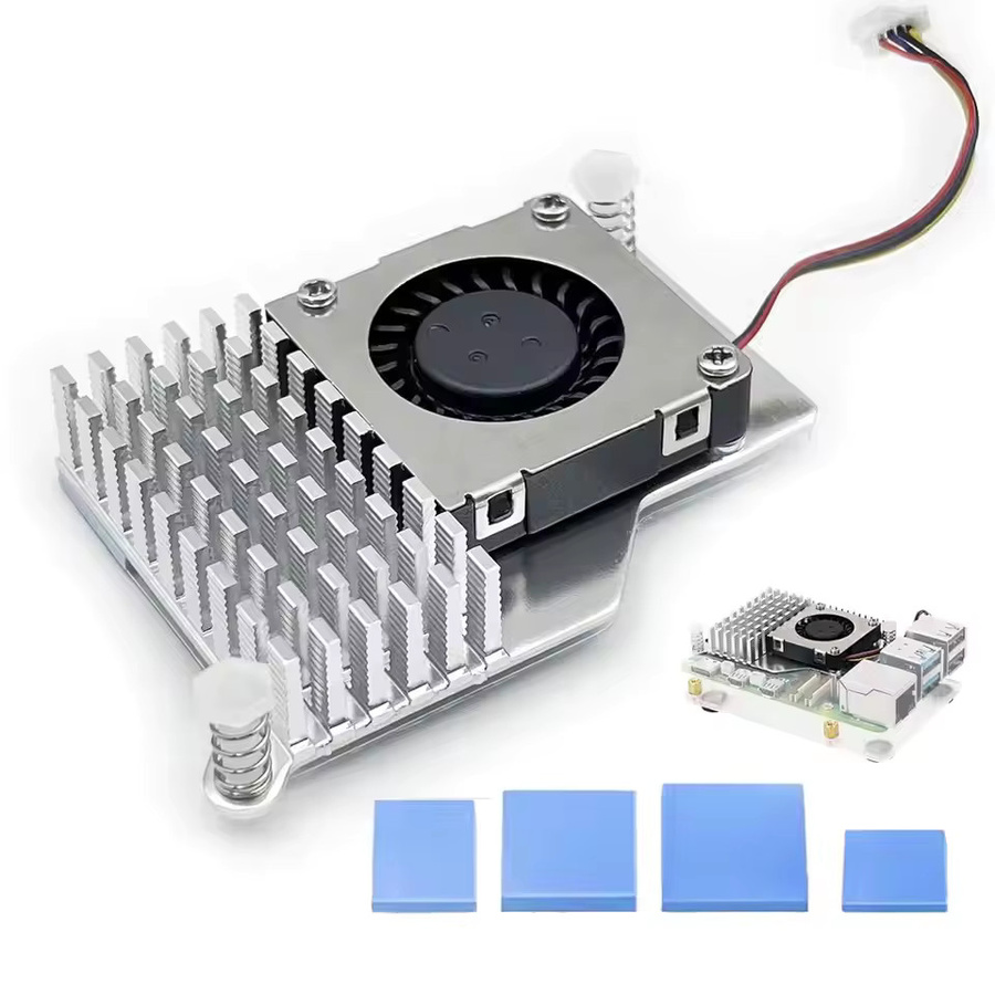 Raspberry Pi 5 Active Cooler Aluminium Kühler mit PWM-Lüfter in Silber oder Schwarz - Bild 2